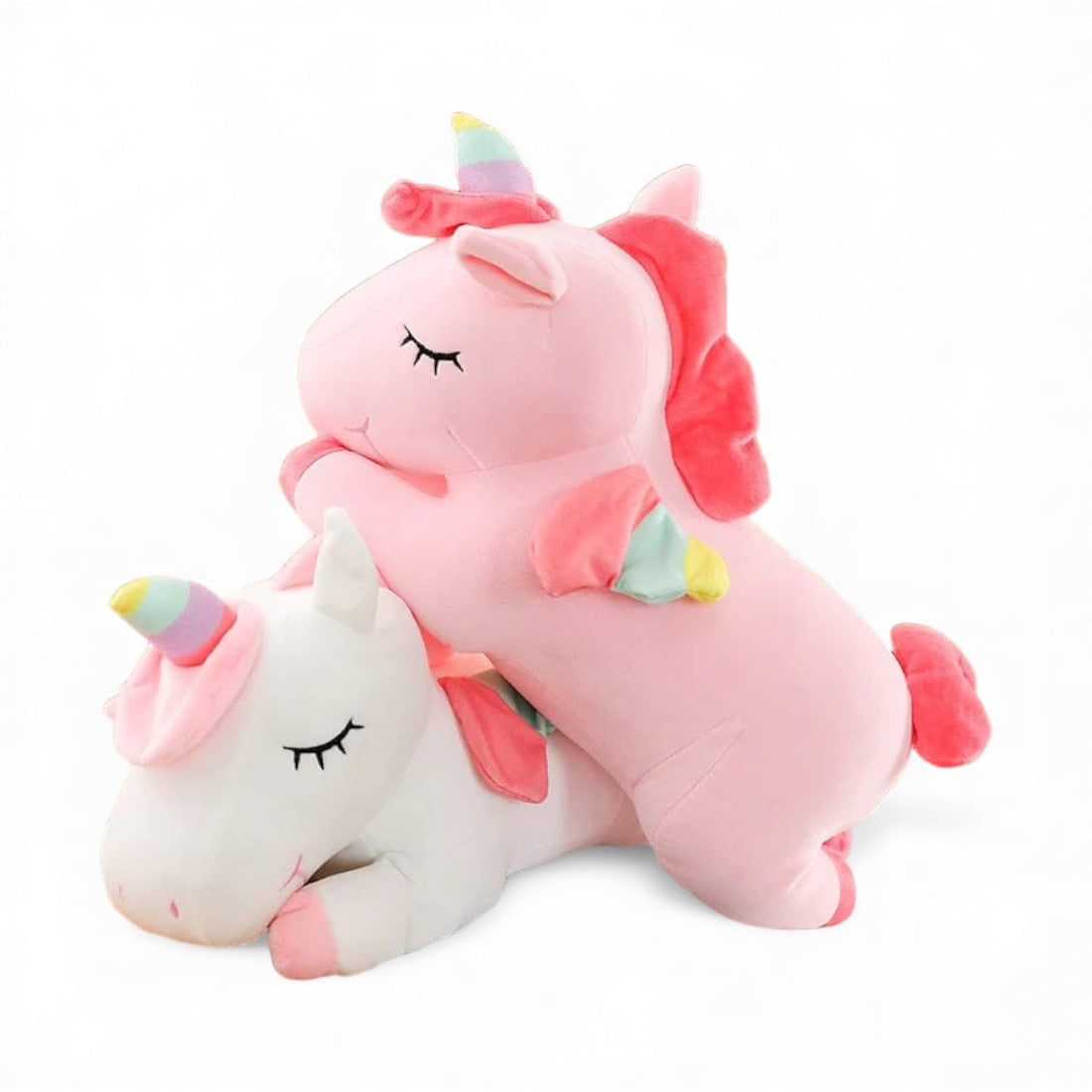 Licorne en peluche couchée pour enfant