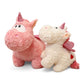 Peluche licorne rose pelage bouclé avec ailes brillantes