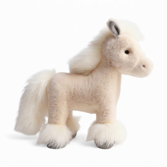 Cheval en peluche moelleux à crinière soyeuse