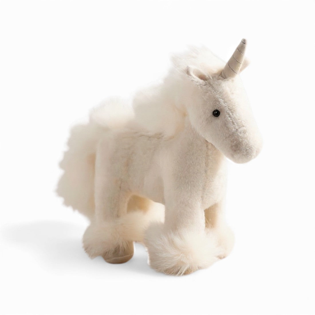 Licorne en peluche debout à crinière colorée