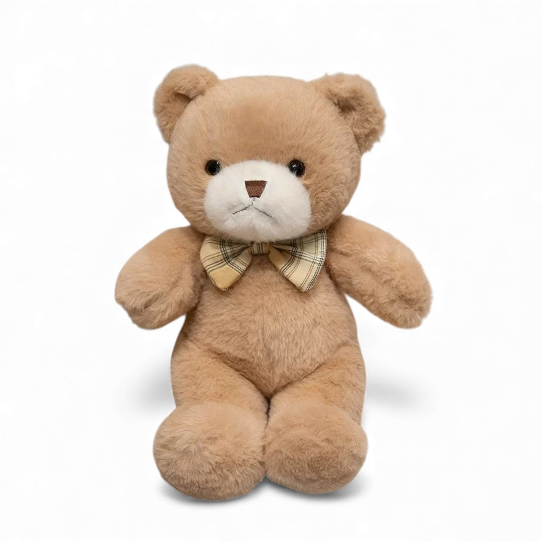 Ours en peluche tout doux à nœud vichy