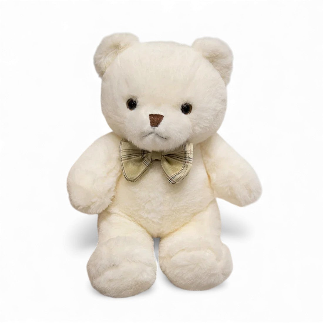 Ours en peluche tout doux à nœud vichy