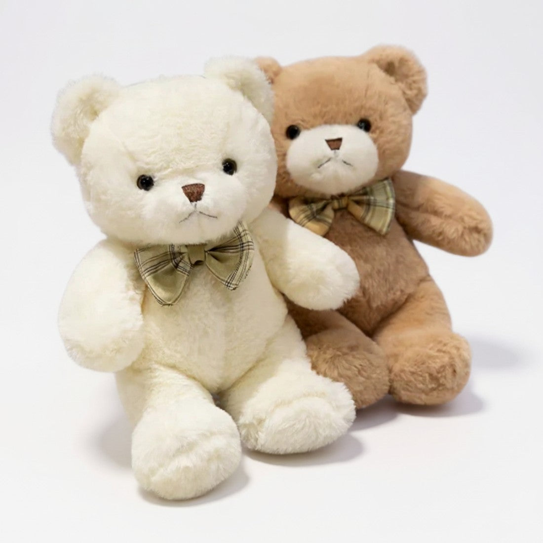 Ours en peluche tout doux à nœud vichy