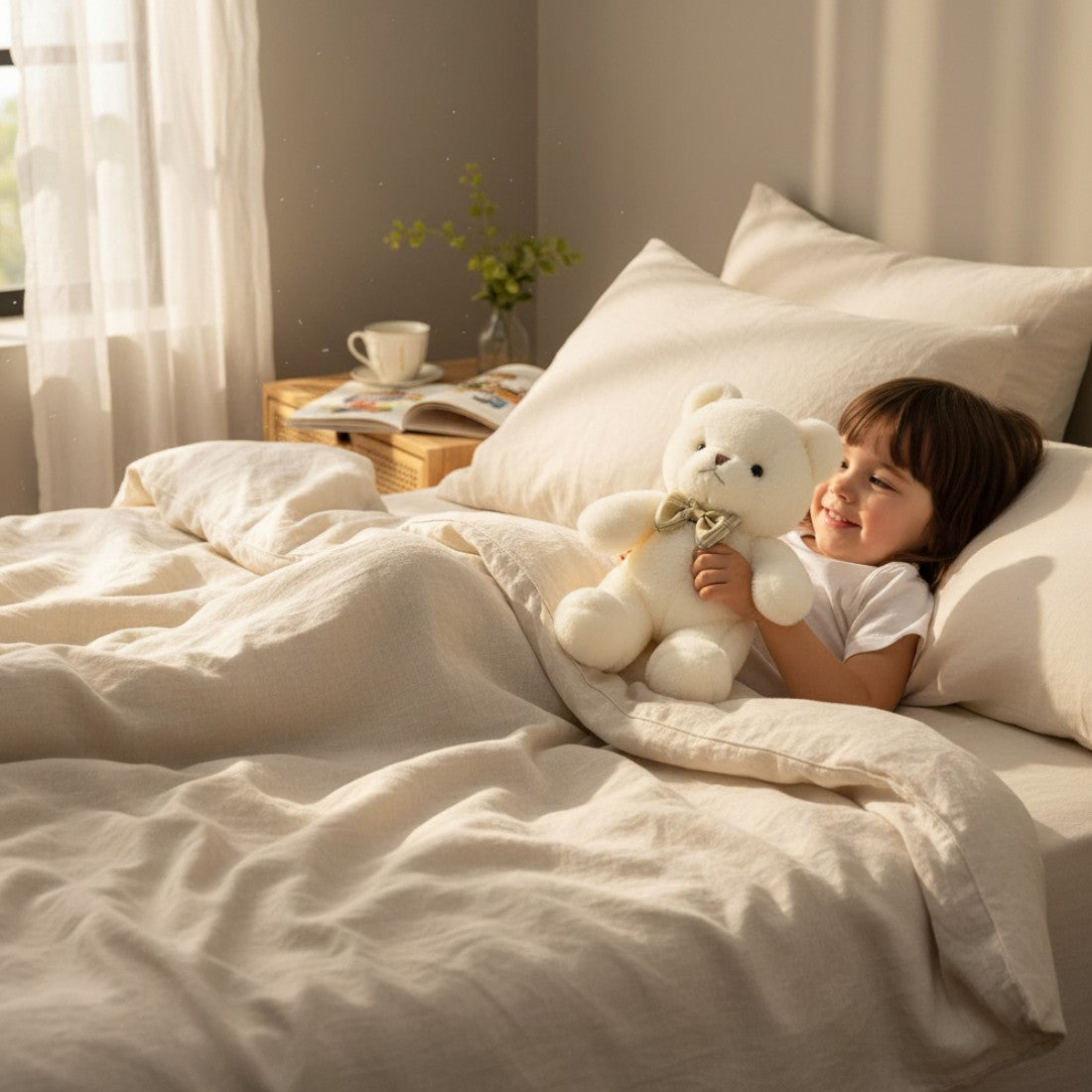 Ours en peluche tout doux à nœud vichy