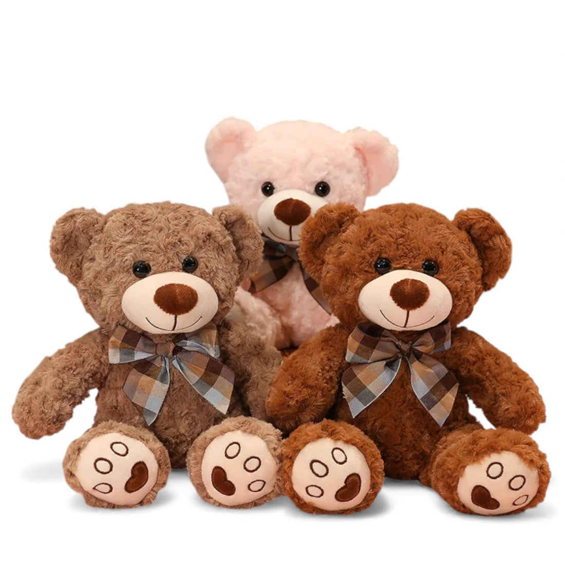 Ours bouclé traditionnel avec nœud rétro