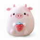Coussin peluche type Squishmallow cochon blanc