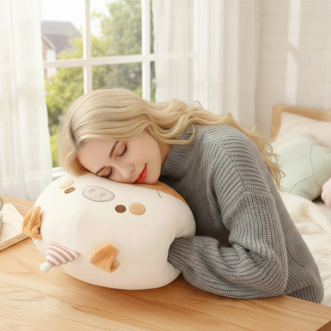 Peluche coussin ronde style Squishmallow