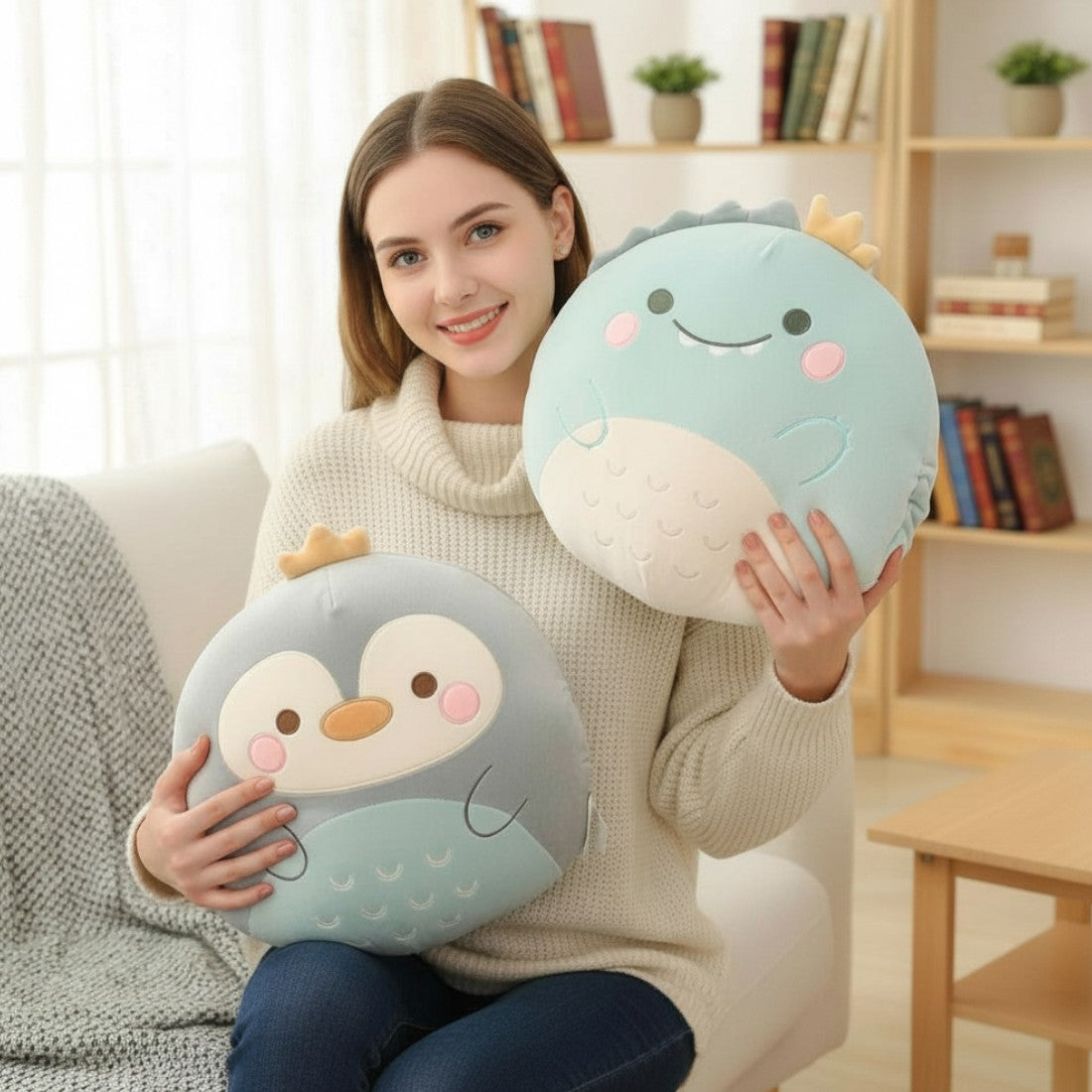 Peluche coussin ronde style Squishmallow