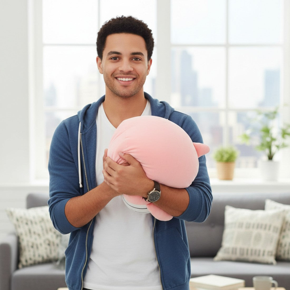 Peluche baleine câline pastel rose ou bleue