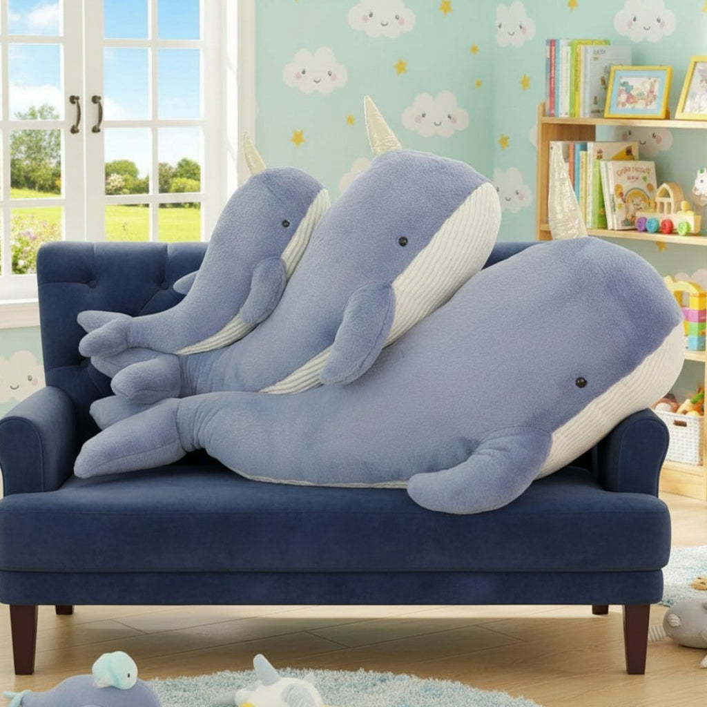 Peluche baleine magique géante