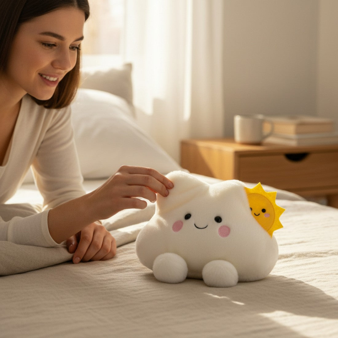 Peluche kawaii nuage et soleil