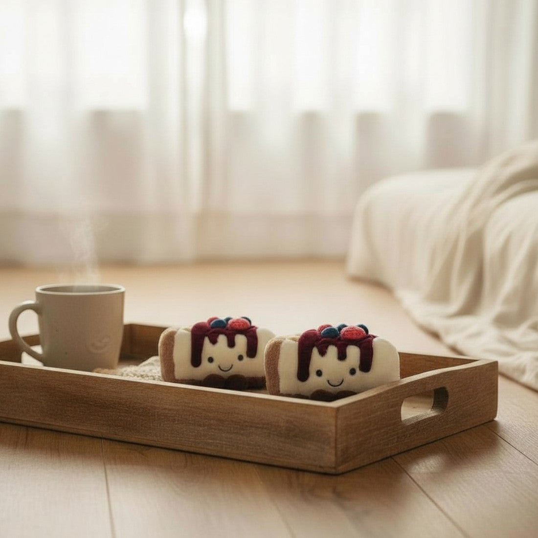 Peluche cheesecake myrtilles framboises kawaii