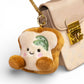 Porte-clé toast kawaii en peluche