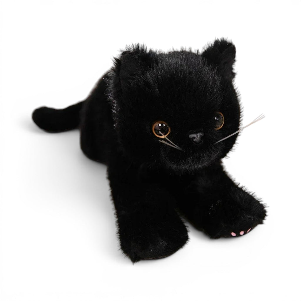 Peluche chat à câliner - coloris noir, vue de trois-quarts