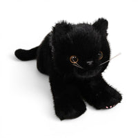 Peluche chat à câliner - coloris noir, vue de trois-quarts