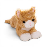 Peluche chat à câliner - coloris roux tigré, vue de trois-quarts