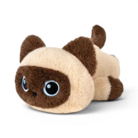Peluche petit chat trop craquant - coloris siamois, vue de face