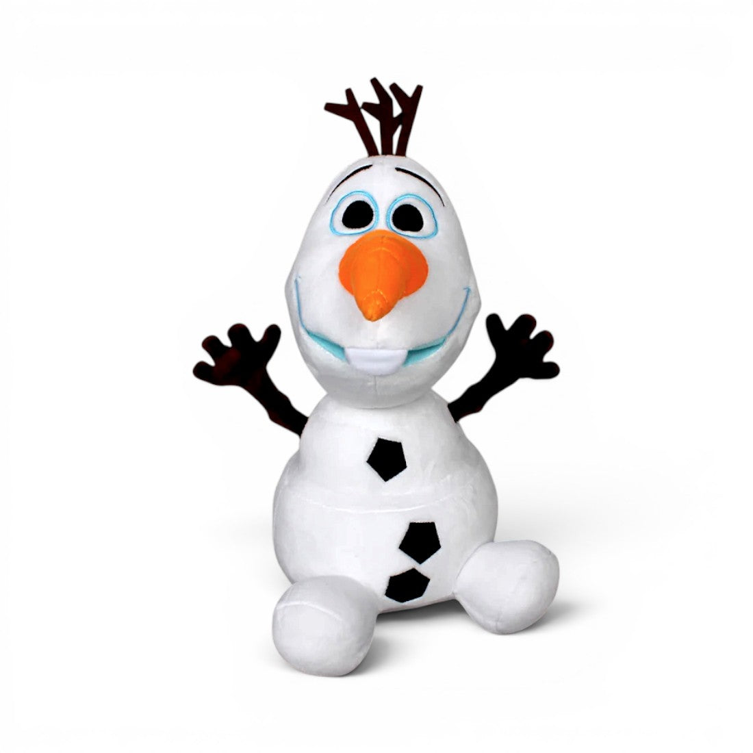 Peluche Olaf joyeux - vue de face sur fond blanc