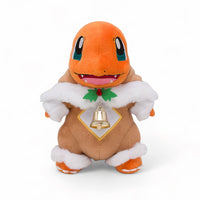 Peluche Pokémon – Salamèche en costume de renne de Noël - vue de face, capuche baissée