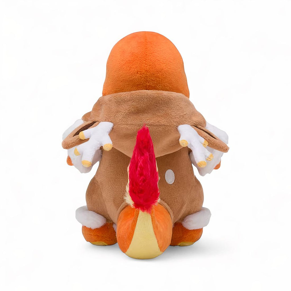 Peluche Pokémon – Salamèche en costume de renne de Noël - vue de dos avec la queue