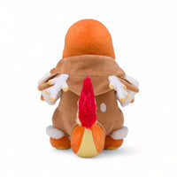 Peluche Pokémon – Salamèche en costume de renne de Noël - vue de dos avec la queue