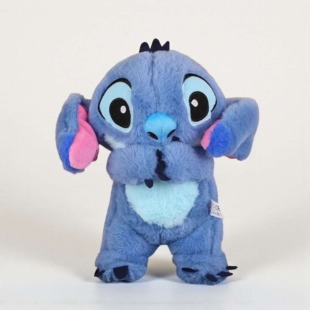 Peluche respirante Stitch veilleuse magique - vue de face sur fond gris clair