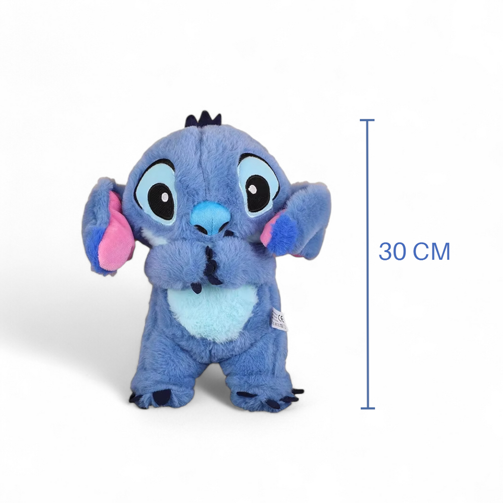 Peluche respirante Stitch veilleuse magique - schéma des dimensions, 30 cm de haut