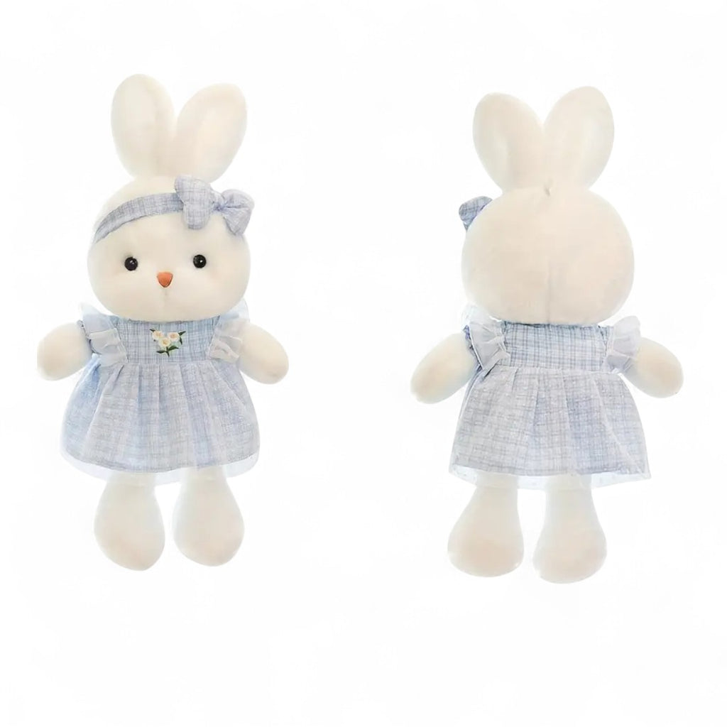 Adorable lapin en peluche avec robe à fleurs