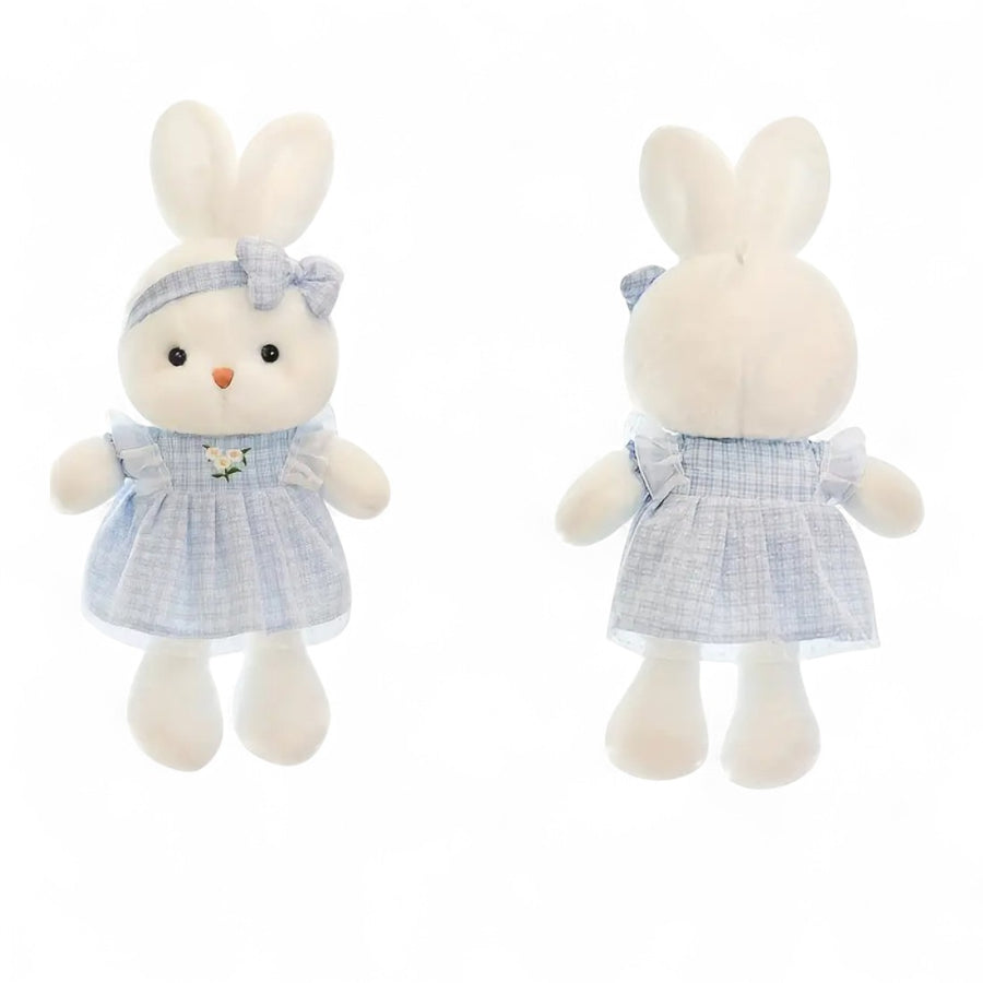 Adorable lapin en peluche avec robe à fleurs