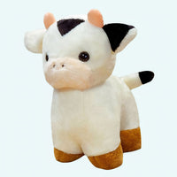 Peluche Vache Bébé Blanc et Noir