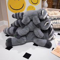 Peluche lestée raton laveur gris