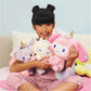 Peluche Hello Kitty déguisée en licorne arc-en-ciel