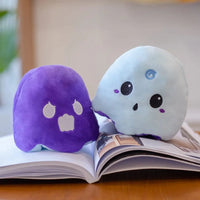 Peluche Fantôme Réversible Duo Halloween Blanc et Noir