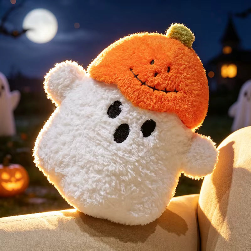Peluche Fantôme avec Chapeau Citrouille