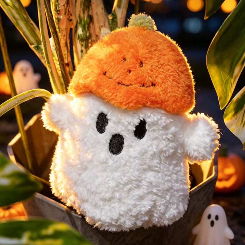 Peluche Fantôme avec Chapeau Citrouille