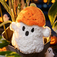 Peluche Fantôme avec Chapeau Citrouille