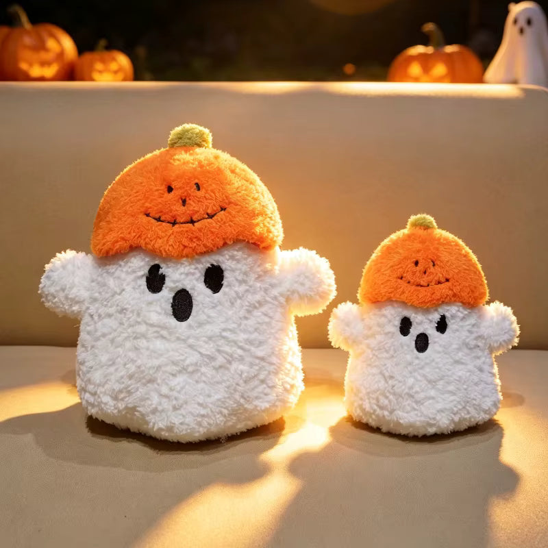 Peluche Fantôme avec Chapeau Citrouille