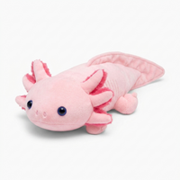 Axolotl Kuscheltier lang rosa Kuschelkissen - Fond blanc angle