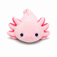 Axolotl Kuscheltier lang rosa Kuschelkissen - Fond blanc frontal