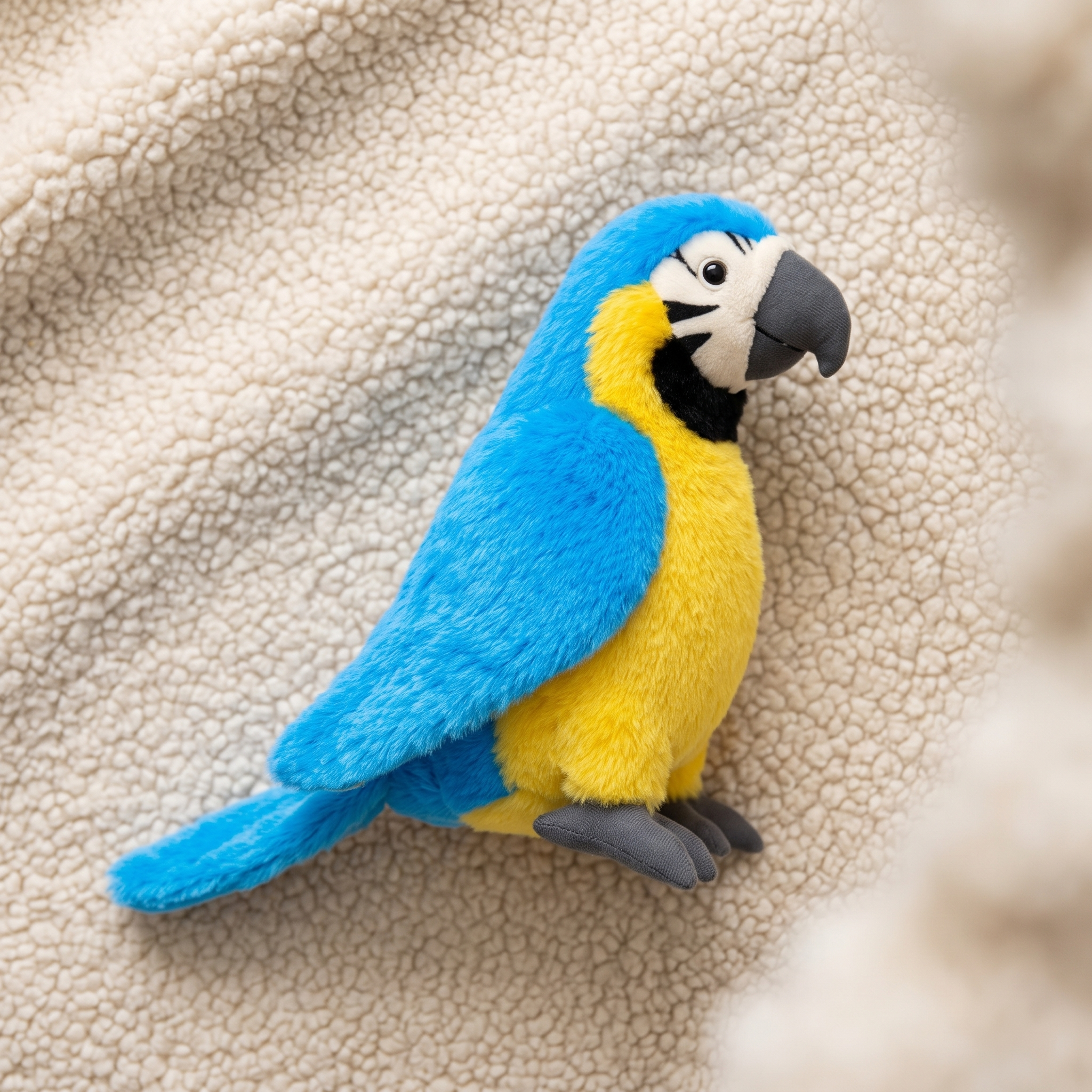 Blauer Ara Papagei Kuscheltier - Détail matière