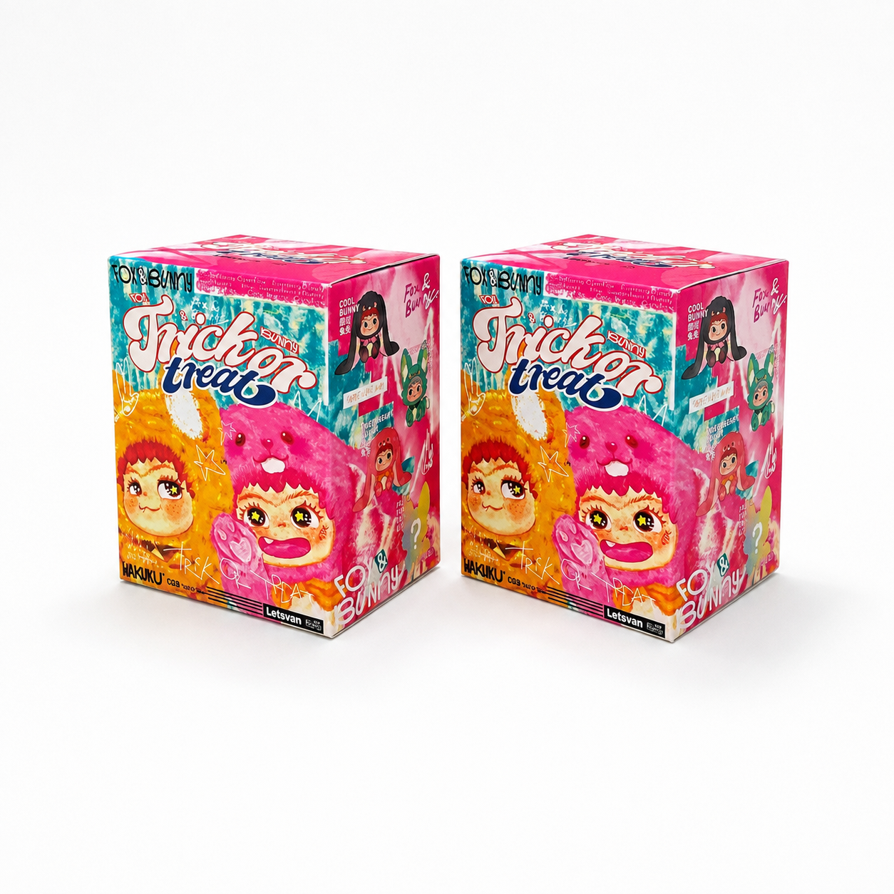 Blind Box Peluche Wakuku Fox & Bunny - Lot de 2