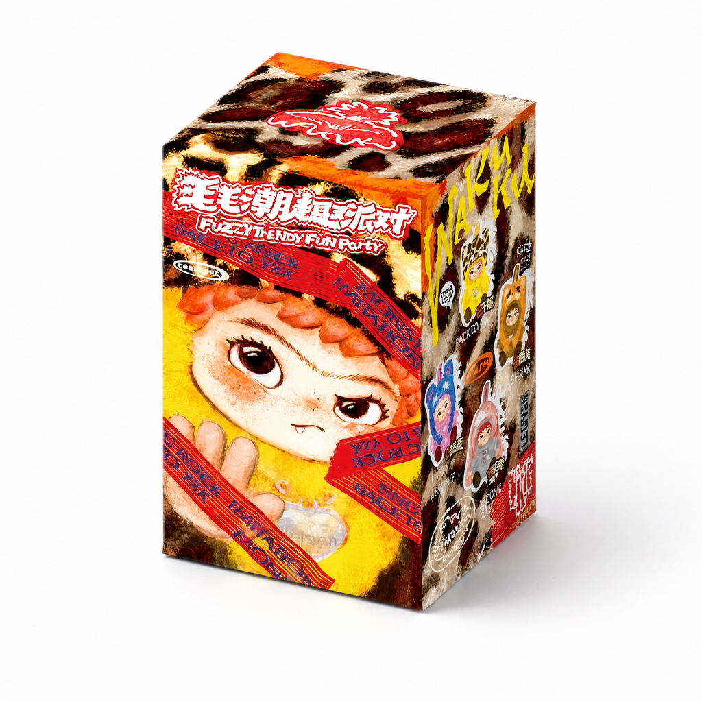 Blind Box Peluche Wakuku Fuzzy Fun Party - Fond blanc frontal