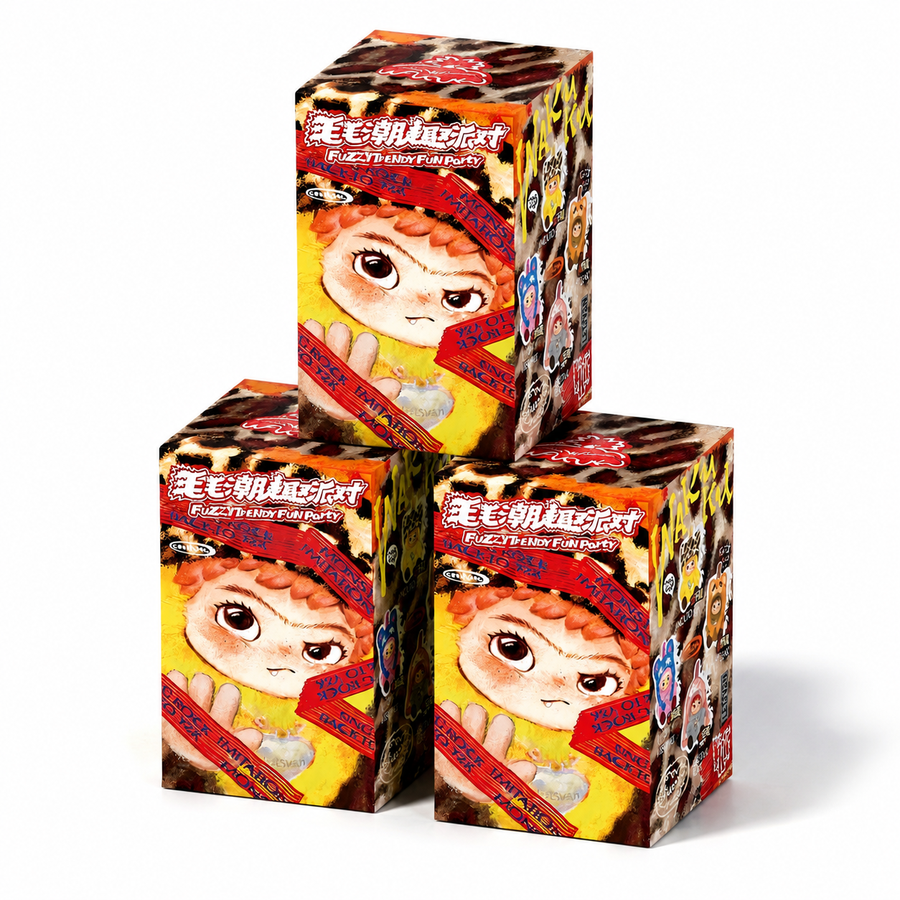 Blind Box Peluche Wakuku Fuzzy Fun Party - Lot de 3