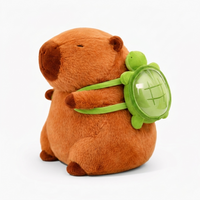 Capybara Plüsch mit Schildkröten Rucksack - Fond blanc angle