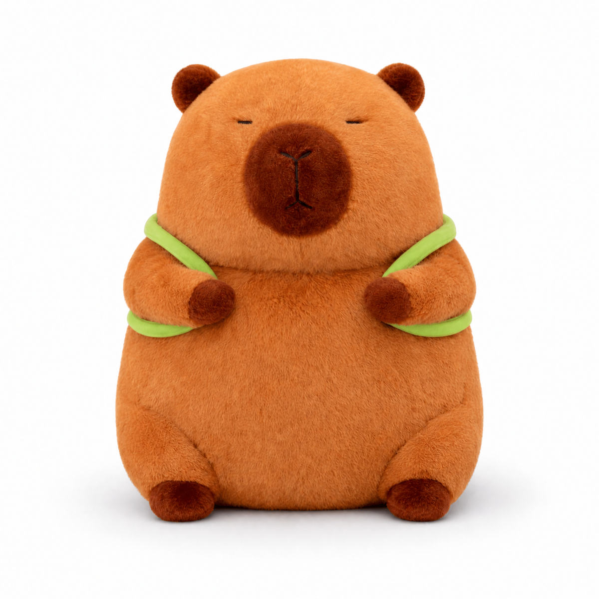Capybara Plüsch mit Schildkröten Rucksack - Fond blanc frontal