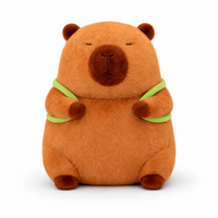 Capybara Plüsch mit Schildkröten Rucksack - Fond blanc frontal