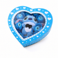 Coffret Peluche Stitch Boîte Cœur Roses Bleues - Fond blanc frontal