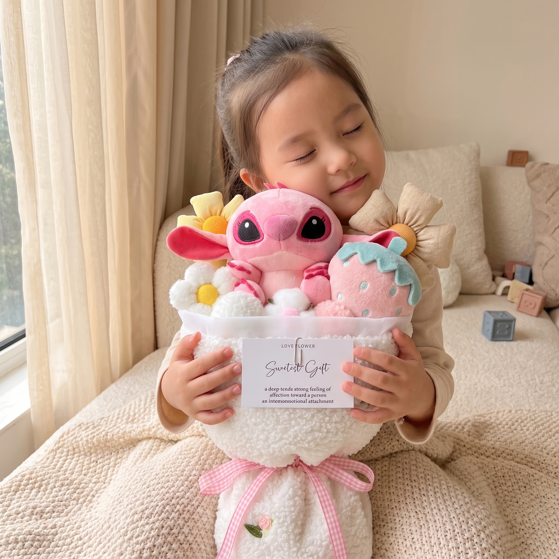 Coupe Peluche Stitch et Angel Fruits Kawaii - Utilisation cosy intérieur