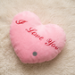 Coussin Cœur I Love You Rose 35 cm - Detail matière