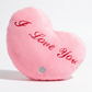 Coussin Cœur I Love You Rose 35 cm - fond blanc Frontal